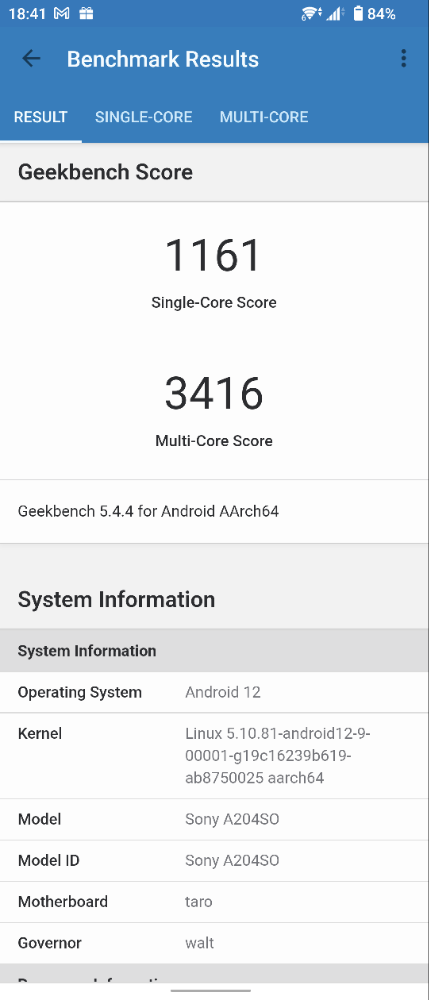 Xperia 5 IVのGeekbench5