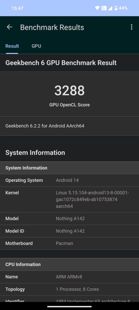 Geekbench 6Nothing Phone (2a)GPU