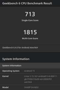 AQUOS wish5のGeekbench 6