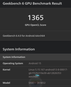 AQUOS wish5のGeekbench 6