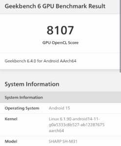 Geekbench 6AQUOS R102