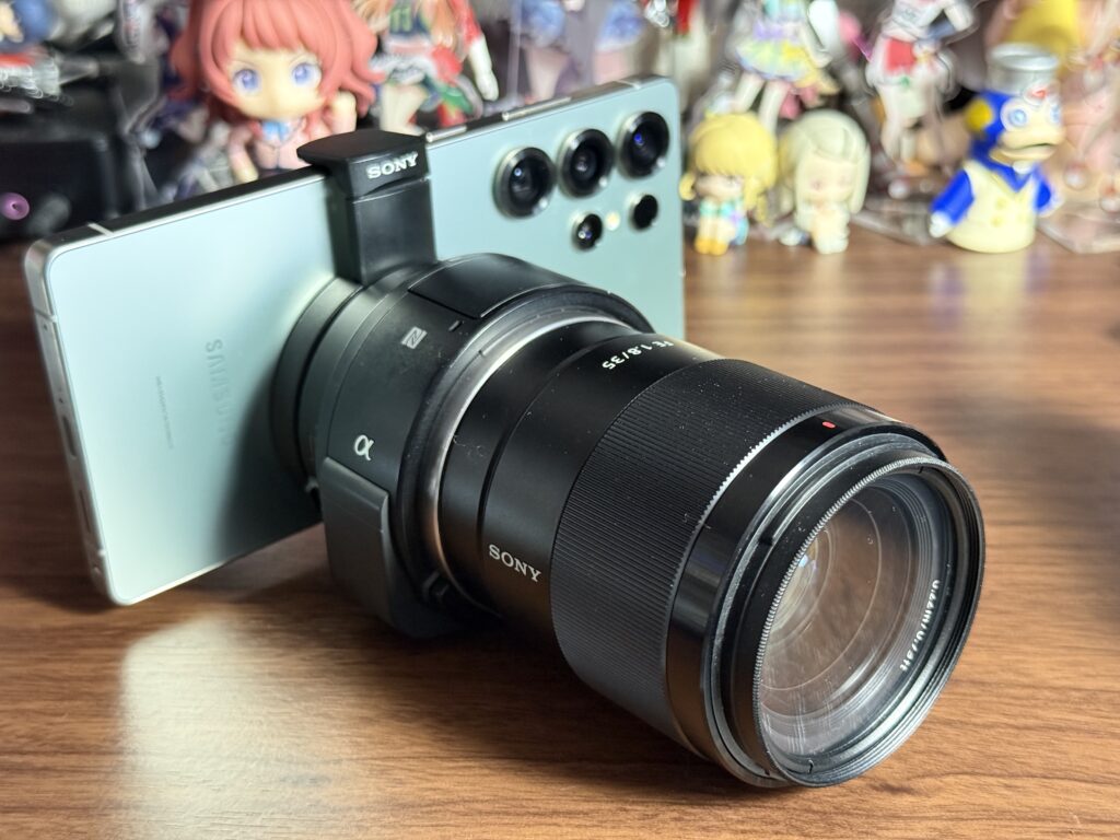 ILCE-QX1にGalaxy S25 Ultra