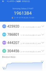 Galaxy Z Fold7のAntutu