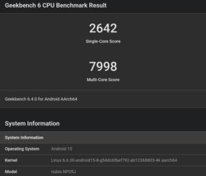 REDMAGIC AstraのGeekbench 6