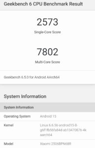 Xiaomi 15T ProのGeekbench 6