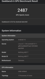 Nothing Phone (3a) LiteGeekbench 6GPU