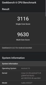 nubia FoldのGeekbench 6CPU
