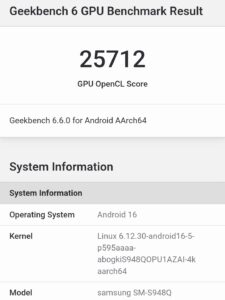 Galaxy S26 UltraのGeekbench 6GPU